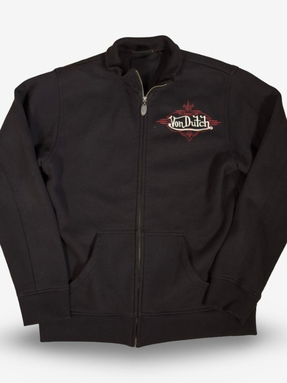 Vintage Y2K Von Dutch Embroidered Logo Zip Up Vest